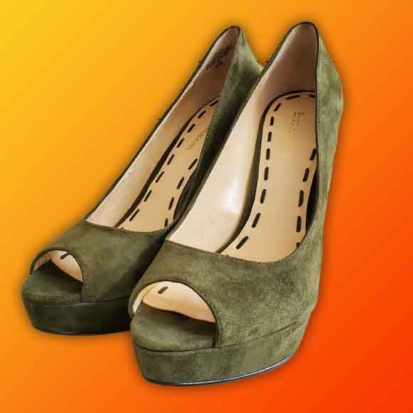 Enzo Angiolini Suede Peep Toe Stiletto Platform - Picture 1 of 11